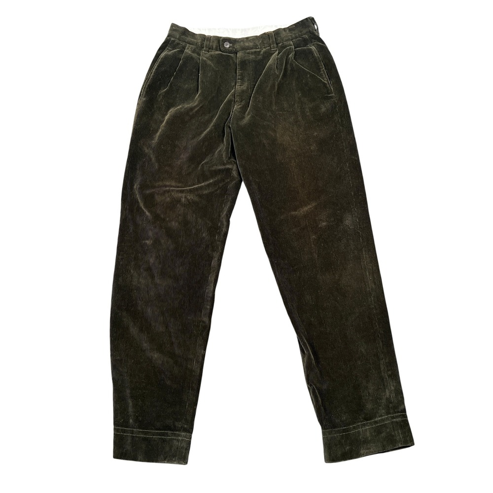 Bogner VTG 30X32 Corduroy Pants Mens Olive Green Pleated Straight Switzerland